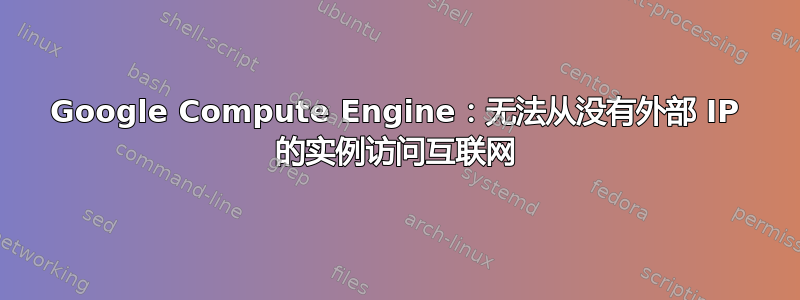 Google Compute Engine：无法从没有外部 IP 的实例访问互联网