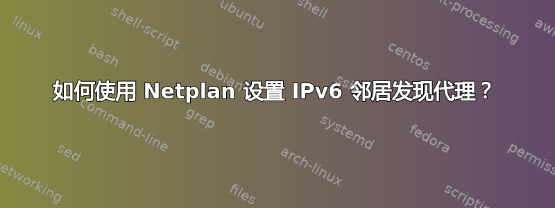 如何使用 Netplan 设置 IPv6 邻居发现代理？