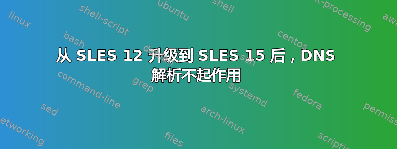 从 SLES 12 升级到 SLES 15 后，DNS 解析不起作用