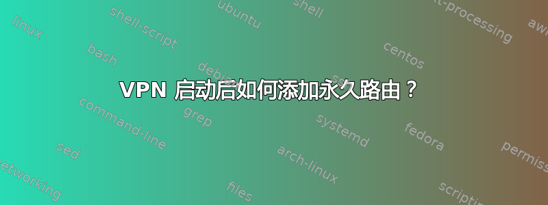 VPN 启动后如何添加永久路由？