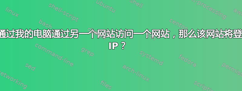 如果我通过我的电脑通过另一个网站访问一个网站，那么该网站将登录什么 IP？ 