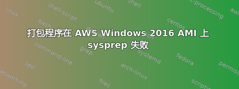 打包程序在 AWS Windows 2016 AMI 上 sysprep 失败