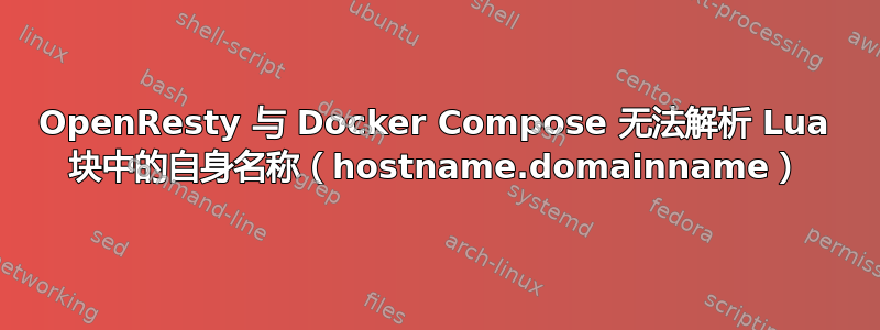 OpenResty 与 Docker Compose 无法解析 Lua 块中的自身名称（hostname.domainname）