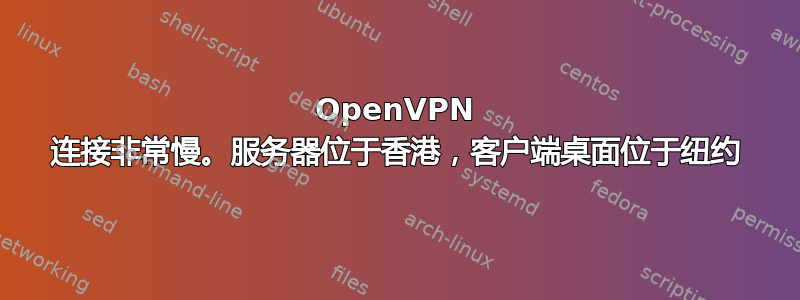 OpenVPN 连接非常慢。服务器位于香港，客户端桌面位于纽约