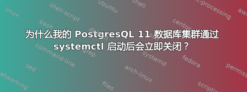 为什么我的 PostgresQL 11 数据库集群通过 systemctl 启动后会立即关闭？