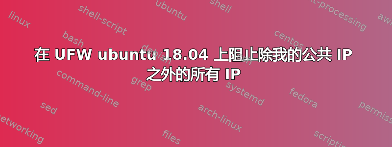 在 UFW ubuntu 18.04 上阻止除我的公共 IP 之外的所有 IP