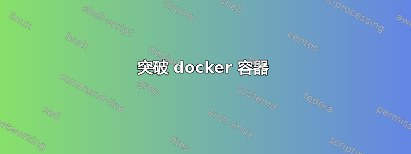 突破 docker 容器