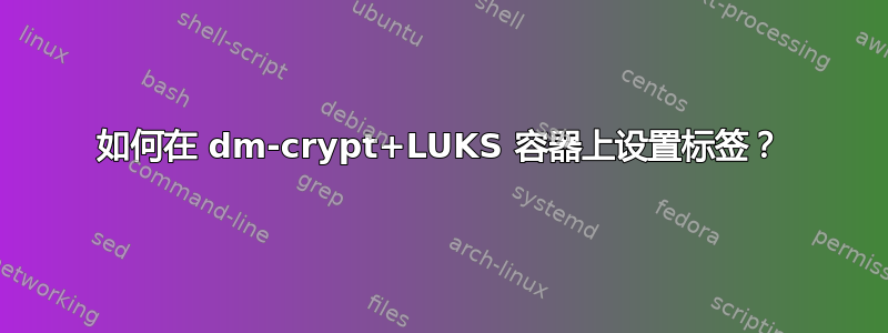 如何在 dm-crypt+LUKS 容器上设置标签？