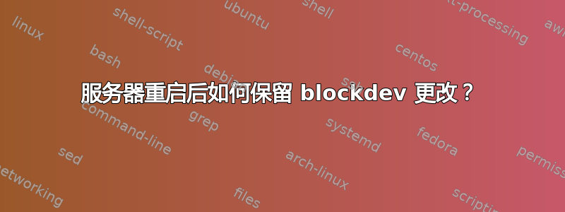 服务器重启后如何保留 blockdev 更改？