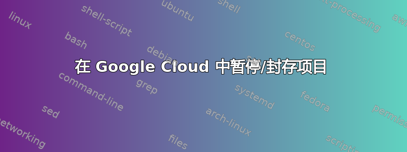 在 Google Cloud 中暂停/封存项目