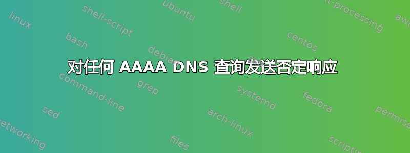 对任何 AAAA DNS 查询发送否定响应