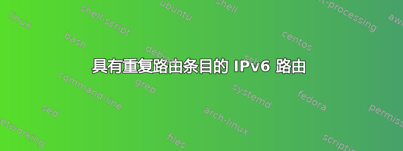 具有重复路由条目的 IPv6 路由