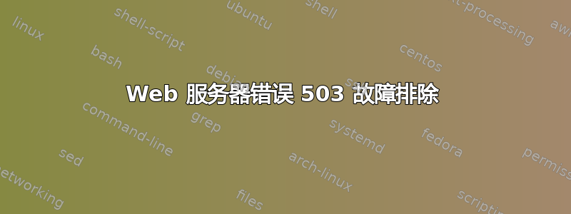 Web 服务器错误 503 故障排除