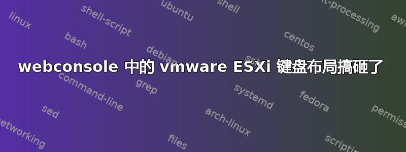 webconsole 中的 vmware ESXi 键盘布局搞砸了