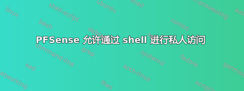 PFSense 允许通过 shell 进行私人访问