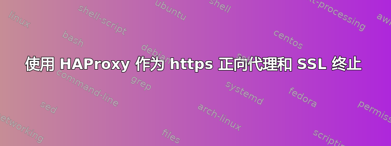 使用 HAProxy 作为 https 正向代理和 SSL 终止