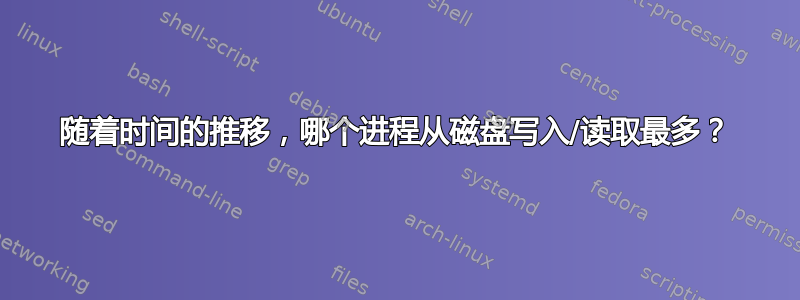 随着时间的推移，哪个进程从磁盘写入/读取最多？