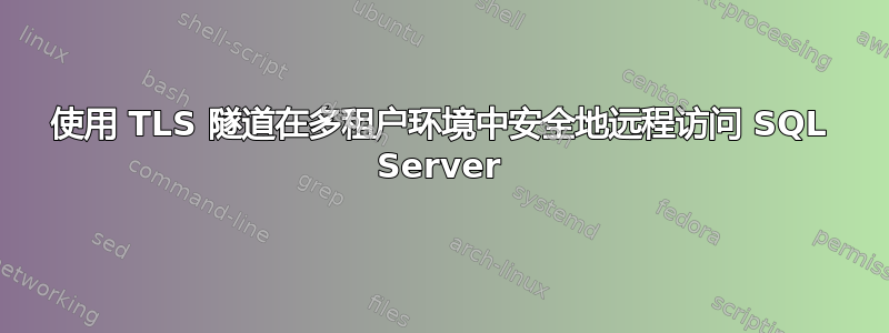 使用 TLS 隧道在多租户环境中安全地远程访问 SQL Server