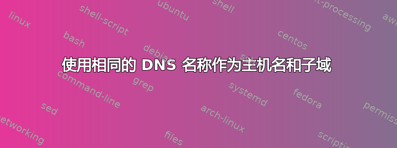 使用相同的 DNS 名称作为主机名和子域