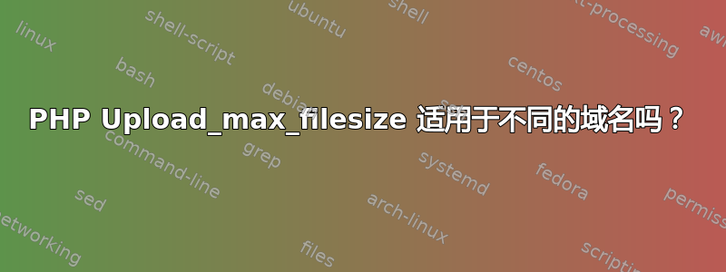 PHP Upload_max_filesize 适用于不同的域名吗？