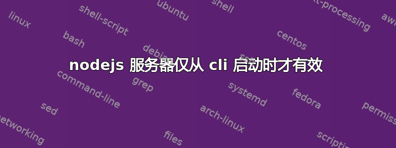 nodejs 服务器仅从 cli 启动时才有效