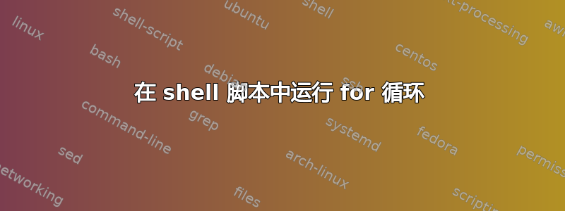 在 shell 脚本中运行 for 循环