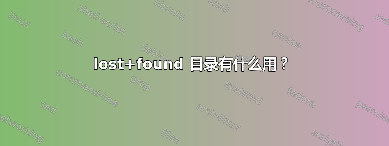 lost+found 目录有什么用？