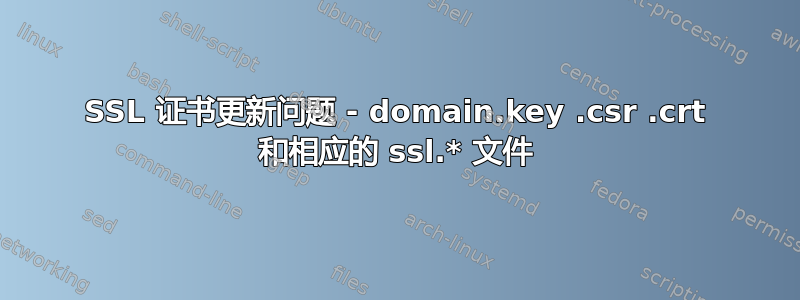 SSL 证书更新问题 - domain.key .csr .crt 和相应的 ssl.* 文件