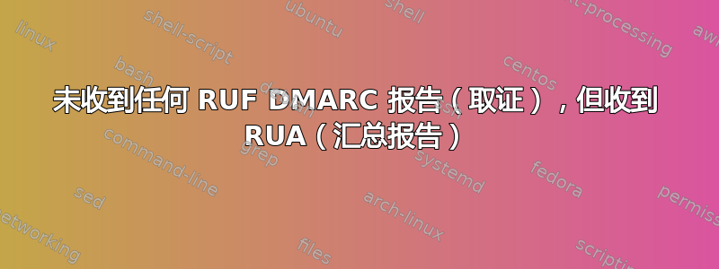 未收到任何 RUF DMARC 报告（取证），但收到 RUA（汇总报告）