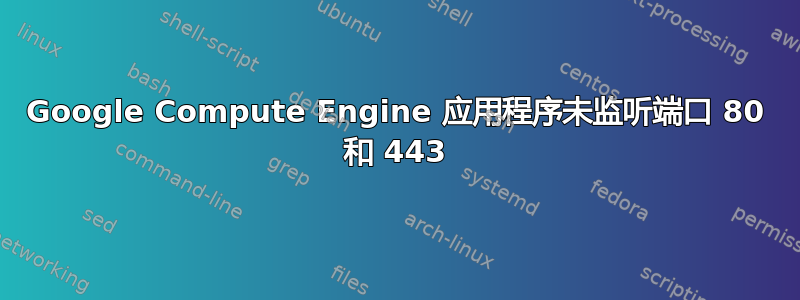 Google Compute Engine 应用程序未监听端口 80 和 443