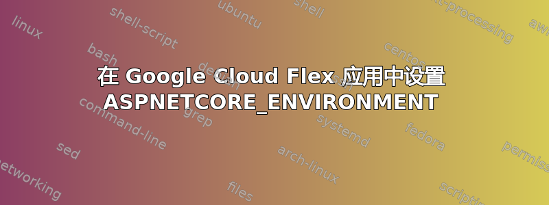 在 Google Cloud Flex 应用中设置 ASPNETCORE_ENVIRONMENT