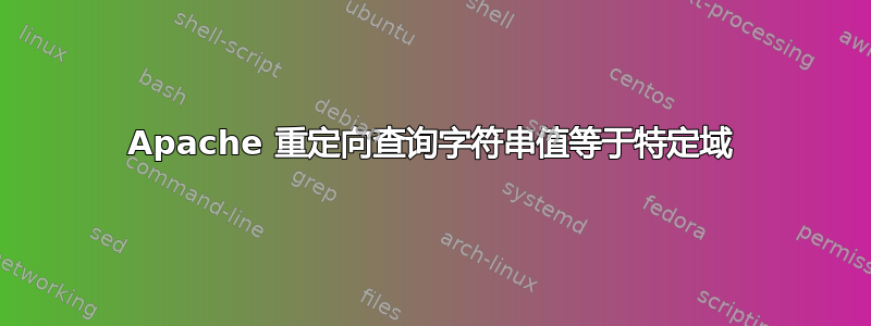 Apache 重定向查询字符串值等于特定域