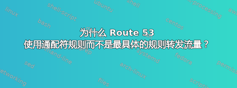 为什么 Route 53 使用通配符规则而不是最具体的规则转发流量？