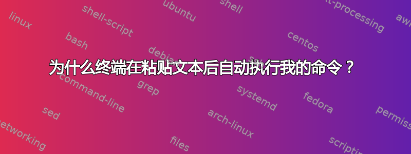 为什么终端在粘贴文本后自动执行我的命令？