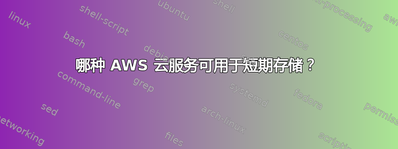 哪种 AWS 云服务可用于短期存储？