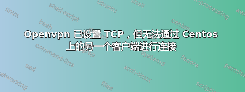 Openvpn 已设置 TCP，但无法通过 Centos 上的另一个客户端进行连接