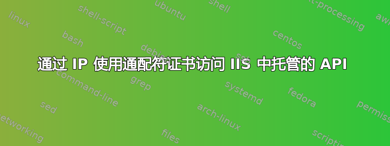 通过 IP 使用通配符证书访问 IIS 中托管的 API