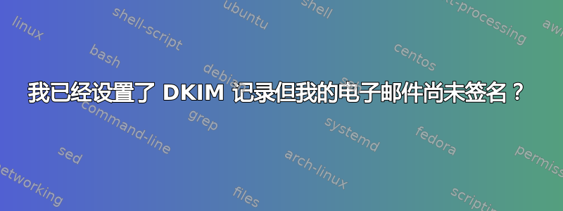 我已经设置了 DKIM 记录但我的电子邮件尚未签名？