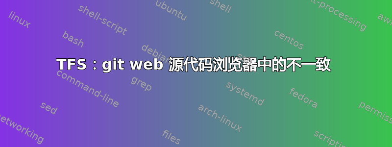 TFS：git web 源代码浏览器中的不一致