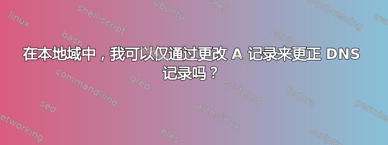 在本地域中，我可以仅通过更改 A 记录来更正 DNS 记录吗？