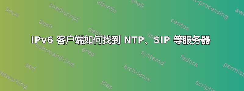 IPv6 客户端如何找到 NTP、SIP 等服务器