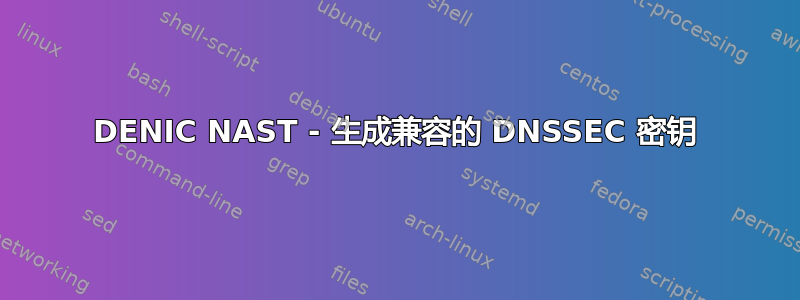 DENIC NAST - 生成兼容的 DNSSEC 密钥