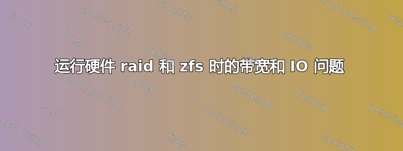 运行硬件 raid 和 zfs 时的带宽和 IO 问题