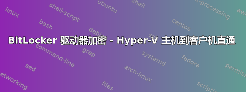 BitLocker 驱动器加密 - Hyper-V 主机到客户机直通