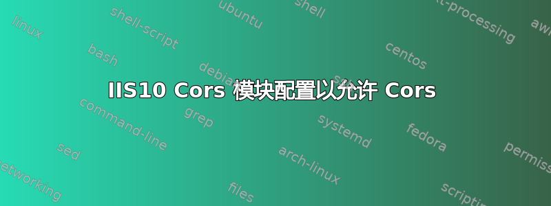 IIS10 Cors 模块配置以允许 Cors