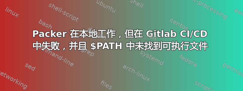 Packer 在本地工作，但在 Gitlab CI/CD 中失败，并且 $PATH 中未找到可执行文件