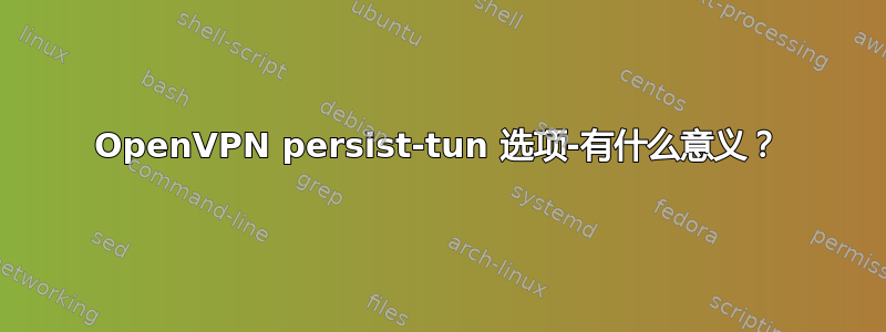 OpenVPN persist-tun 选项-有什么意义？