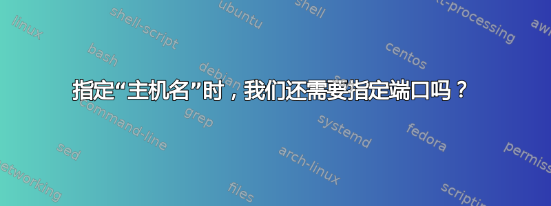 指定“主机名”时，我们还需要指定端口吗？