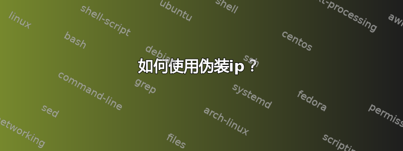 如何使用伪装ip？