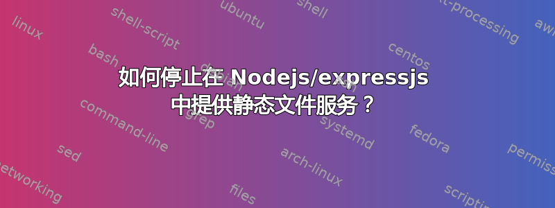 如何停止在 Nodejs/expressjs 中提供静态文件服务？